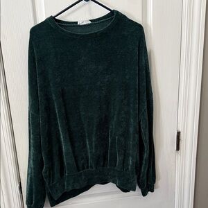 Elegant Forest Green Crew Neck Sweater